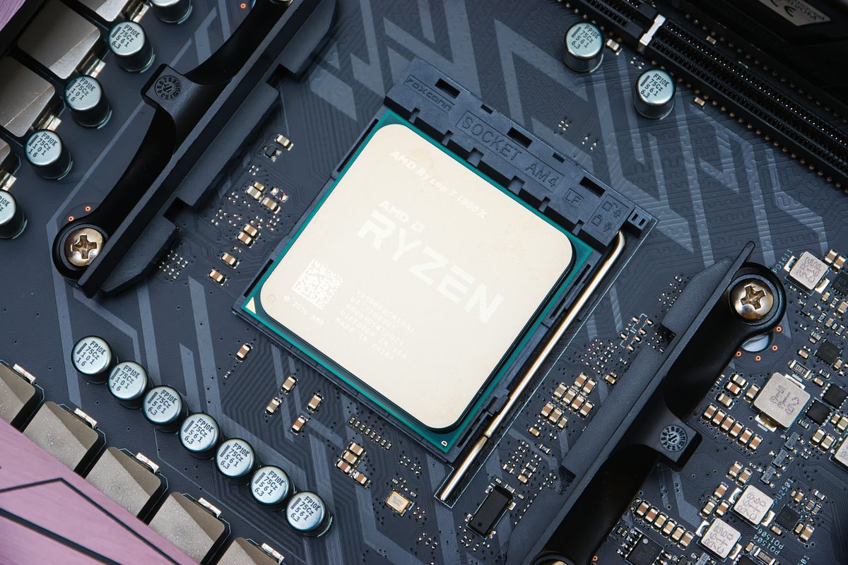 An AMD Ryzen processor seated in a motherboard socket (illustrative, not the model discussed)